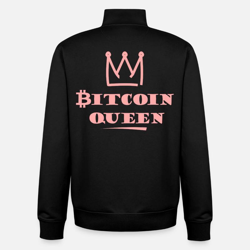 Bitcoin Queen Pink Crown - Unisex Organic Zip Sweatshirt by Stanley/Stella - black