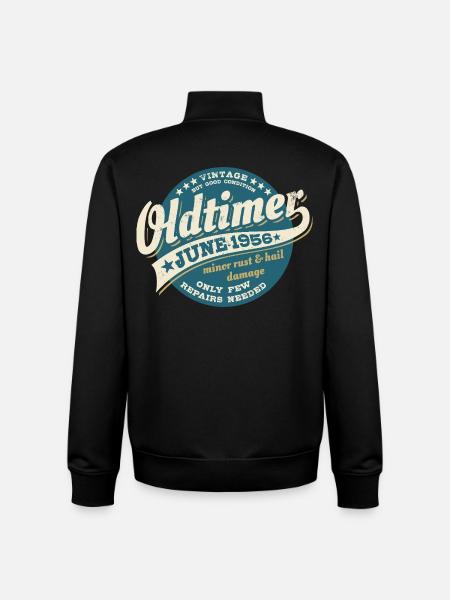 Oldtimer June 1956 | Birthday Gift - Unisex Organic Zip Sweatshirt by Stanley/Stella - black