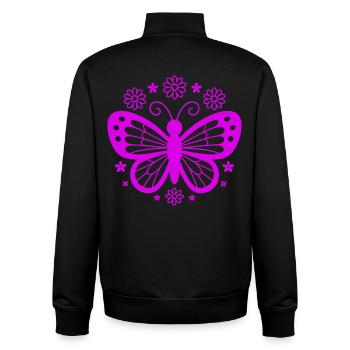 Pink Butterfly Flower Dream - Unisex Organic Zip Sweatshirt by Stanley/Stella - black - Back - AI Model Male 185 light (185cm)