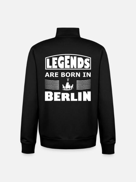 Legends born in Berlin - Unisex Organic Zip Sweatshirt by Stanley/Stella - black