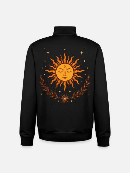 Midsummer Sun – Boho Symbol - Unisex Organic Zip Sweatshirt by Stanley/Stella - black