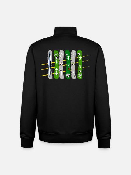 Dynamische Fußball-Sprint-Spuren - Unisex Organic Zip Sweatshirt von Stanley/Stella - Schwarz