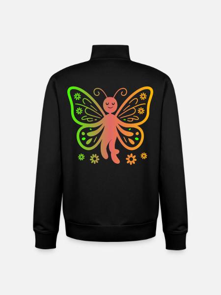 Rainbow Butterfly Magic - Unisex Organic Zip Sweatshirt by Stanley/Stella - black