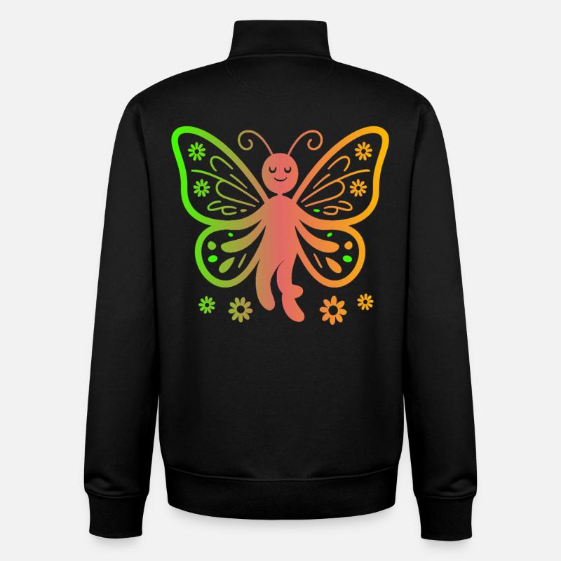 Regenbogen Schmetterling Magie - Unisex Organic Zip Sweatshirt von Stanley/Stella - Schwarz