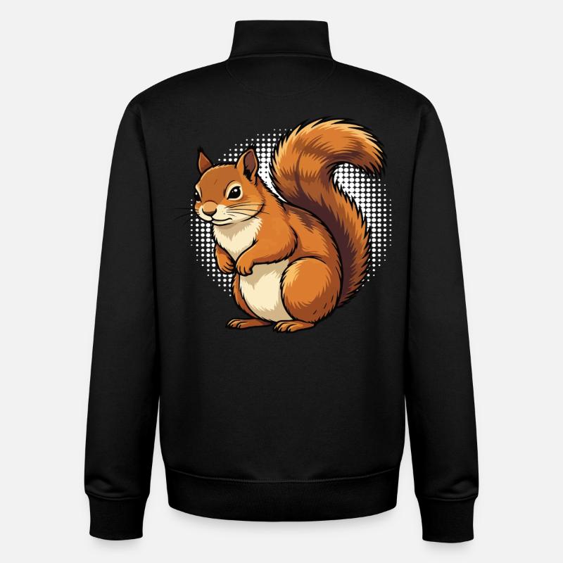 Squirrel Squirrel Squirrel Lover Rodent - Unisex Organic Zip Sweatshirt by Stanley/Stella - black