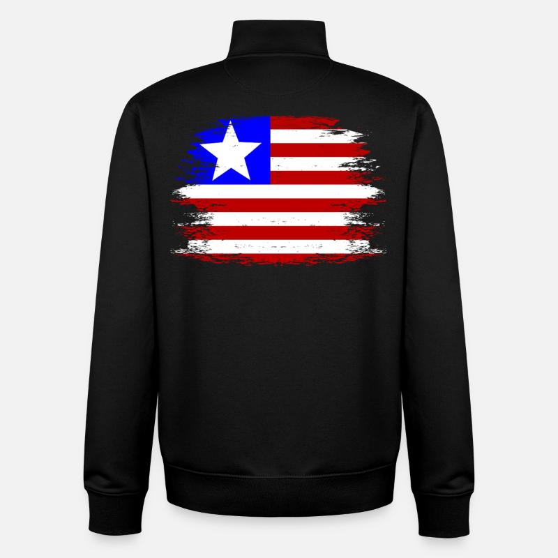 Liberia_Flagge_used - Unisex Organic Zip Sweatshirt von Stanley/Stella - Schwarz