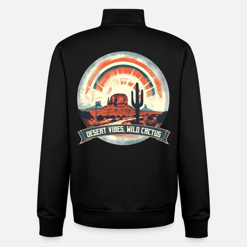 Desert Vibes - Unisex Organic Zip Sweatshirt by Stanley/Stella - black