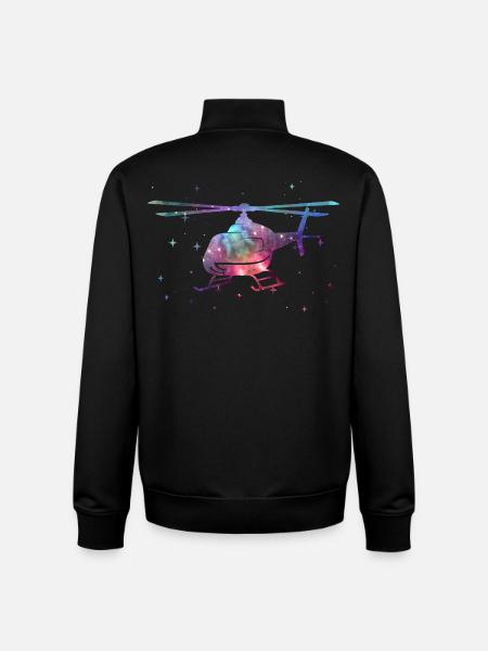Helicopter Pilot Space Kids Helicopter - Unisex Organic Zip Sweatshirt by Stanley/Stella - black