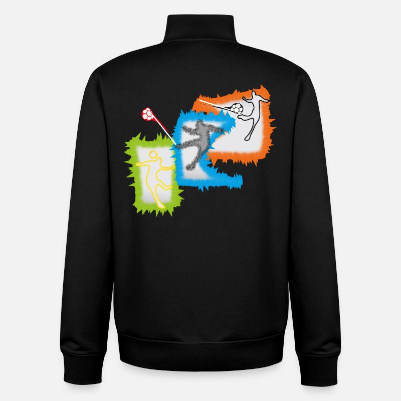 Joueurs de football - Sweat zippé unisexe en coton bio Stanley/Stella - noir
