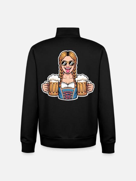 Drindl Beer Bondine - Unisex Organic Zip Sweatshirt by Stanley/Stella - black