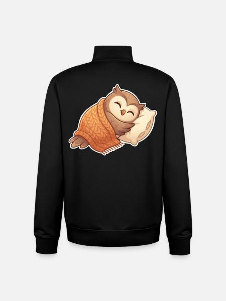 Owl Sleeping - Unisex Organic Zip Sweatshirt by Stanley/Stella - black