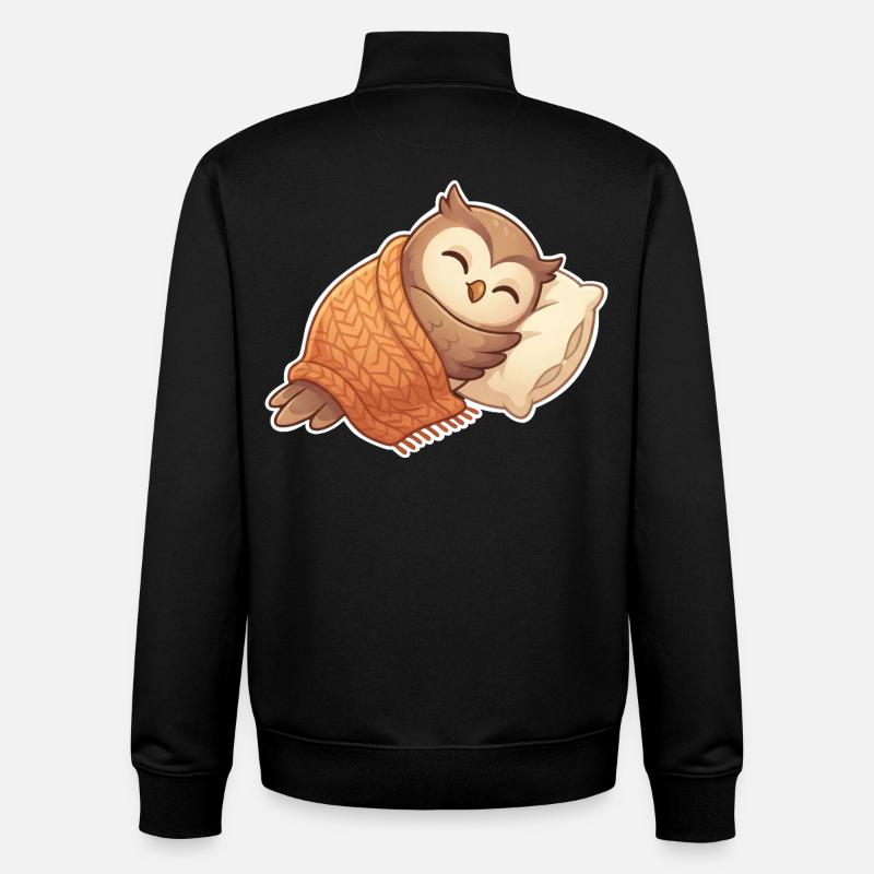 Eule Schlafen - Unisex Organic Zip Sweatshirt von Stanley/Stella - Schwarz