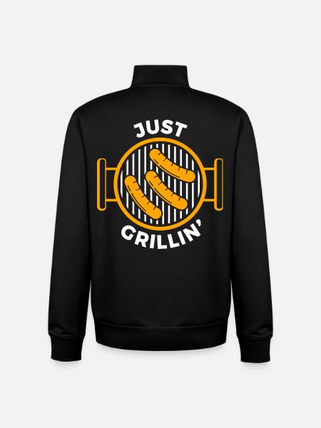 Just Grillin' BBQ Sausages - Unisex Organic Zip Sweatshirt by Stanley/Stella - black