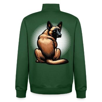 Malinois Belgischer Schäferhund Malinoisbesitzer - Unisex Organic Zip Sweatshirt von Stanley/Stella - Flaschengrün - Hinten - AI Model Male 185 dark (185cm)