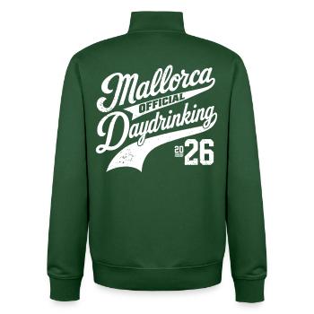 Malle 2026 Mallorca Daydrinking 2026 - Unisex Organic Zip Sweatshirt von Stanley/Stella - Flaschengrün - Hinten - AI Model Male 185 dark (185cm)