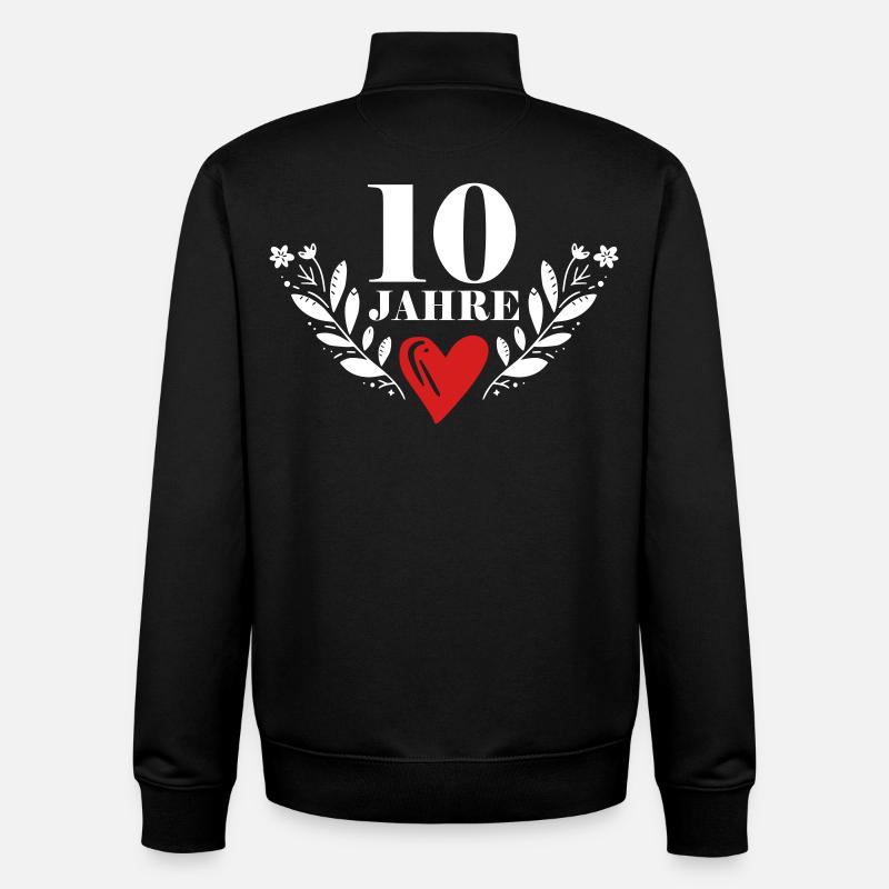10 Jahre Jubiläum Lorbeerkranz - Unisex Organic Zip Sweatshirt von Stanley/Stella - Schwarz