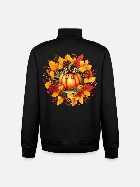 FALL SEASON PUMPKIN DAY - Unisex Organic Zip Sweatshirt by Stanley/Stella - black
