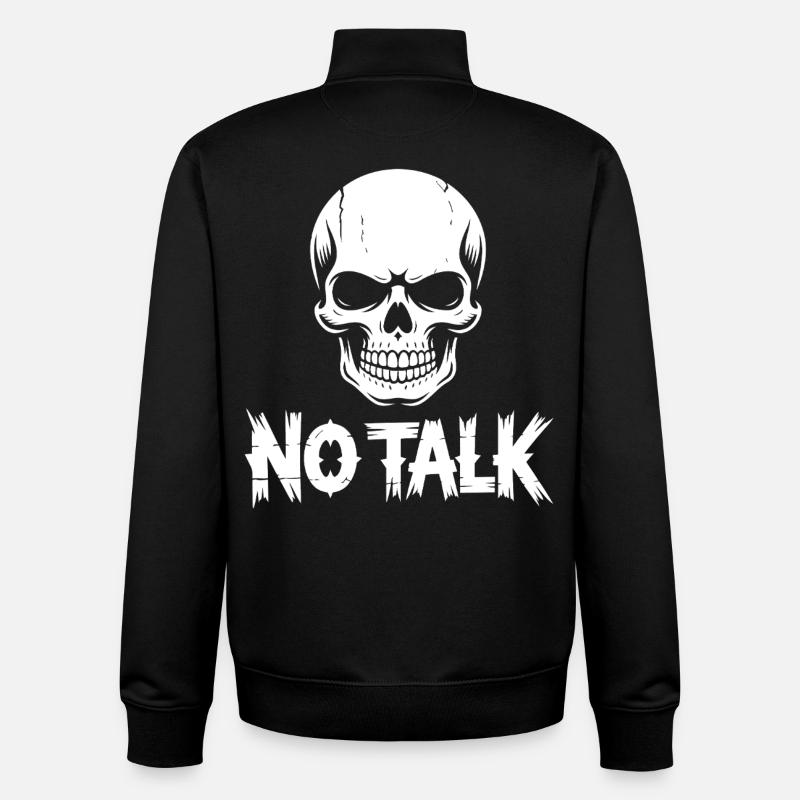 Skull No Talk - Unisex Organic Zip Sweatshirt von Stanley/Stella - Schwarz