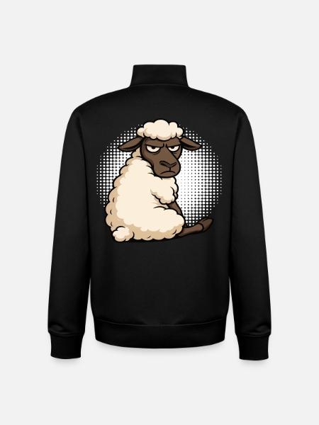 Sheep Sheep Shepherd Sheep Keeper Ram - Unisex Organic Zip Sweatshirt by Stanley/Stella - black
