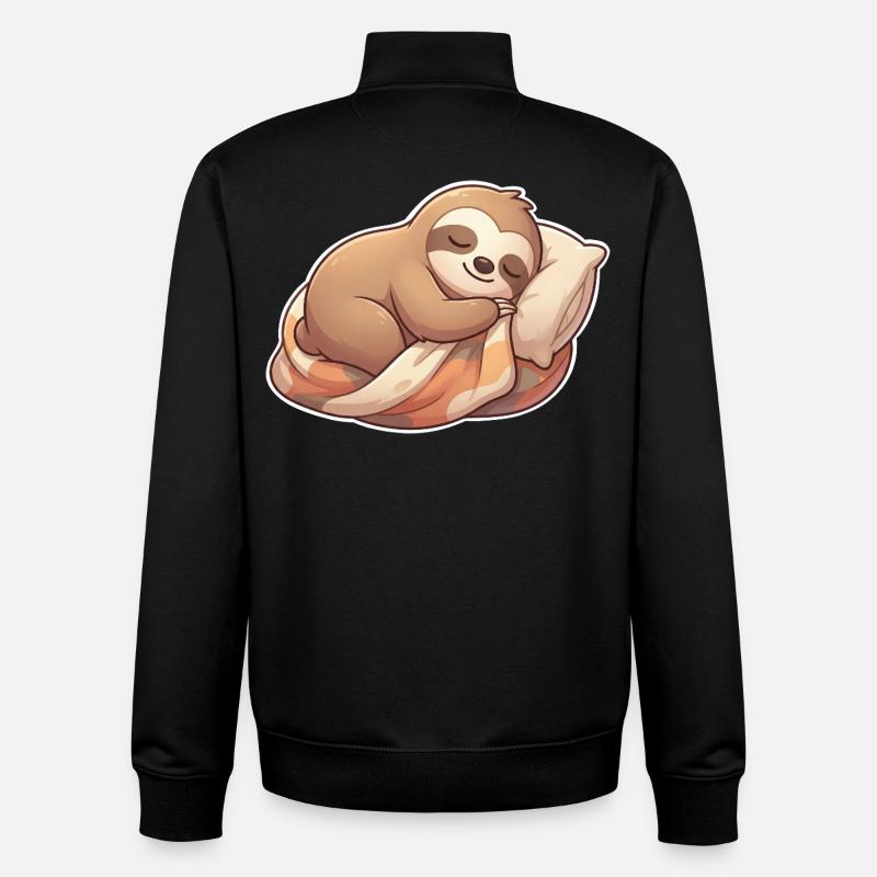 Sommeil paresseux - Sweat zippé unisexe en coton bio Stanley/Stella - noir