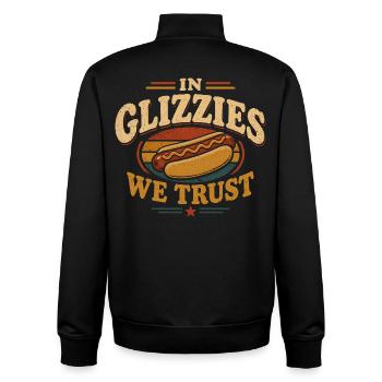 Glizzy Gobbler Hot Dog Fan and Grill Master - Unisex Organic Zip Sweatshirt by Stanley/Stella - black - Back - AI Model Male 185 light (185cm)
