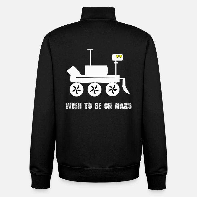 Mars Rover Dream - Sweat zippé unisexe en coton bio Stanley/Stella - noir