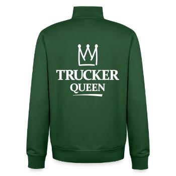 Trucker Queen Krone Typo Design - Unisex Organic Zip Sweatshirt von Stanley/Stella - Flaschengrün - Hinten - AI Model Male 185 dark (185cm)