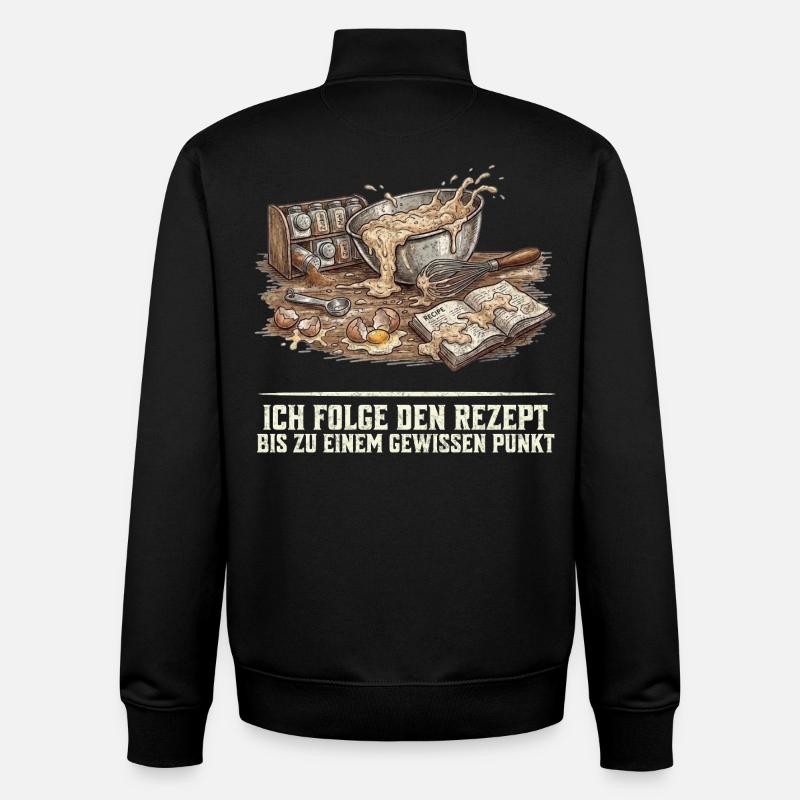 Backen Rezept Lustiger Spruch Hobbybäcker Geschenk - Unisex Organic Zip Sweatshirt von Stanley/Stella - Schwarz