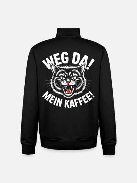 Weg da! Mein Kaffee Katze - Unisex Organic Zip Sweatshirt von Stanley/Stella - Schwarz