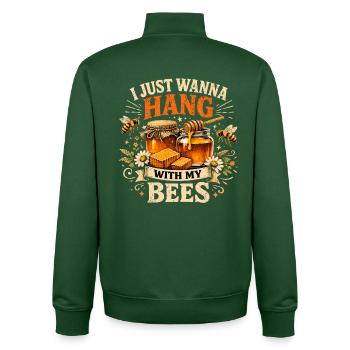 I just wanna hang with my bees Bienen Honigglas - Unisex Organic Zip Sweatshirt von Stanley/Stella - Flaschengrün - Hinten - AI Model Male 185 dark (185cm)