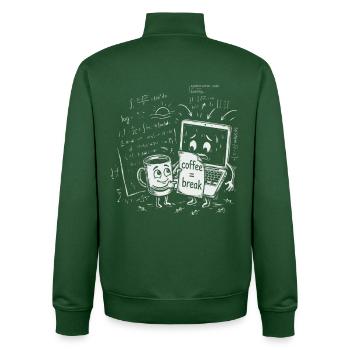 IT-Chaos im Büro: Coffee Break Geschenk - Unisex Organic Zip Sweatshirt von Stanley/Stella - Flaschengrün - Hinten - AI Model Male 185 dark (185cm)