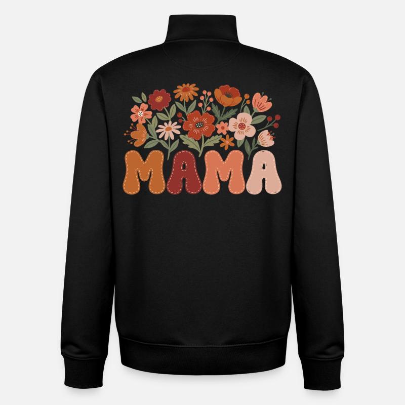 Mama - Sweat zippé unisexe en coton bio Stanley/Stella - noir