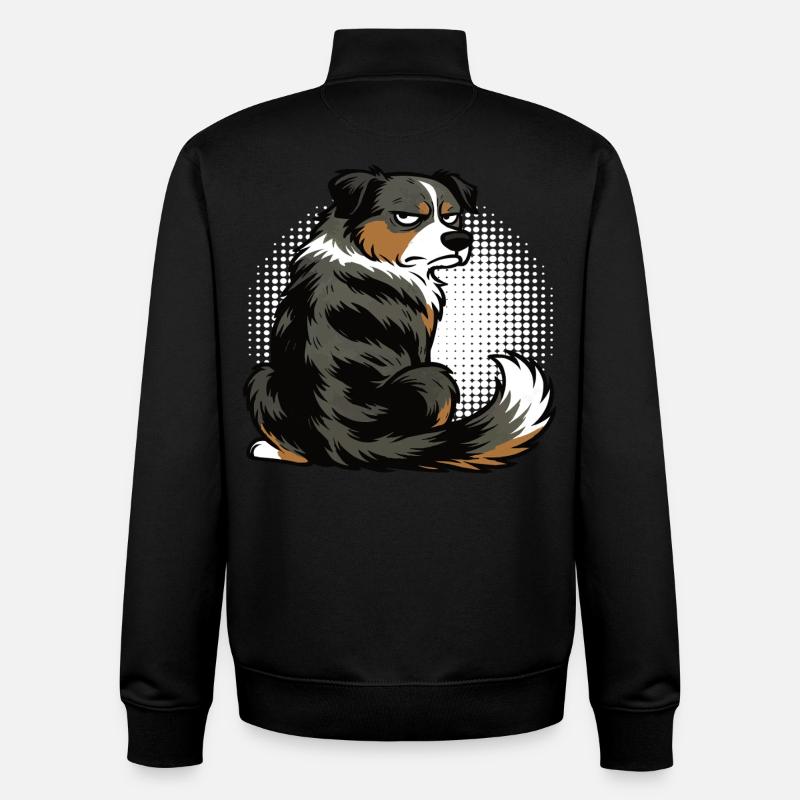 Australian Shepherd Aussie Aussie Owners Aussies - Unisex Organic Zip Sweatshirt by Stanley/Stella - black