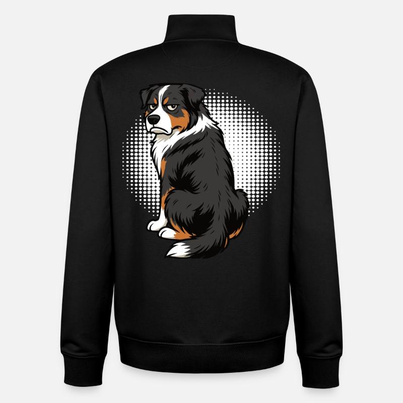 Berger australien Aussie Aussie Propriétaires Aussies - Sweat zippé unisexe en coton bio Stanley/Stella - noir