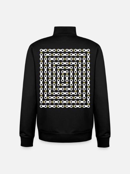 Bicycle Chain Pattern - Unisex Organic Zip Sweatshirt by Stanley/Stella - black