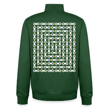 Motif de chaîne de vélo - Sweat zippé unisexe en coton bio Stanley/Stella - vert bouteille - Dos - AI Model Male 185 dark (185cm)