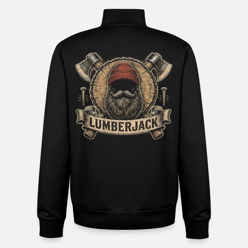 Holzfäller Baumfäller Waldarbeiter - Unisex Organic Zip Sweatshirt von Stanley/Stella - Schwarz