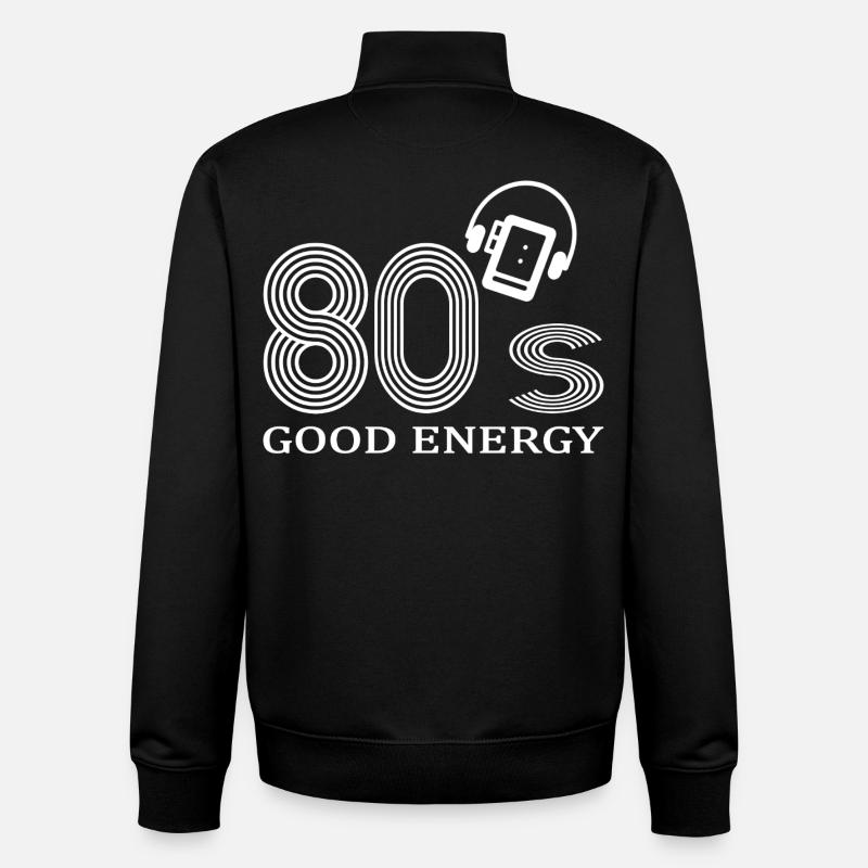 80er Jahre - Unisex Organic Zip Sweatshirt von Stanley/Stella - Schwarz