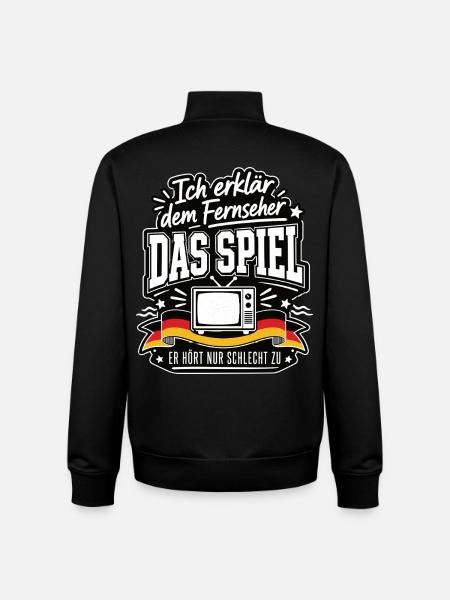 Fernseher braucht heute Coachingpflicht - Unisex Organic Zip Sweatshirt von Stanley/Stella - Schwarz