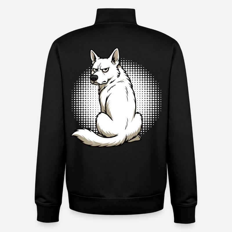 Chiens bergers blancs bergers - Sweat zippé unisexe en coton bio Stanley/Stella - noir