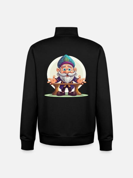 Fröhlicher Gnom am Pult - Unisex Organic Zip Sweatshirt von Stanley/Stella - Schwarz