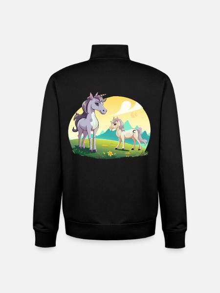 Einhörner am Sonnenfeld - Unisex Organic Zip Sweatshirt von Stanley/Stella - Schwarz