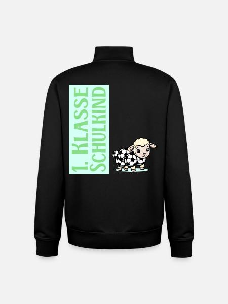 Schulkind Fußball - Einschulung Schafe - Unisex Organic Zip Sweatshirt von Stanley/Stella - Schwarz