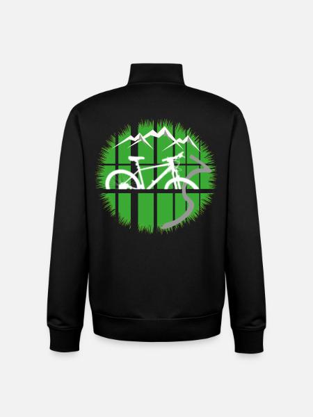 Bergbike im Gridfenster - Unisex Organic Zip Sweatshirt von Stanley/Stella - Schwarz