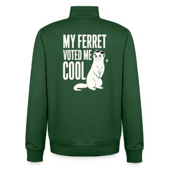 MY FERRET VOTED ME COOL - Unisex Organic Zip Sweatshirt von Stanley/Stella - Flaschengrün - Hinten - AI Model Male 185 dark (185cm)