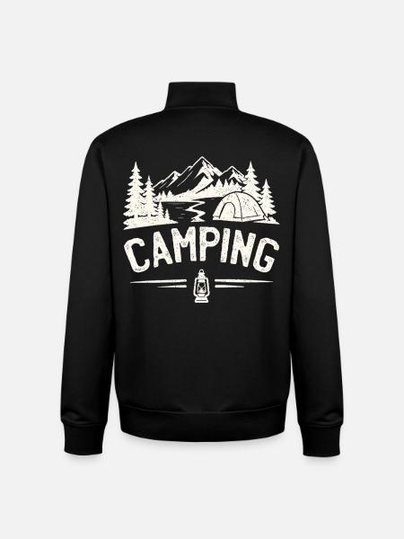 Camping Outdoor Mountain Adventure Tent - Unisex Organic Zip Sweatshirt by Stanley/Stella - black