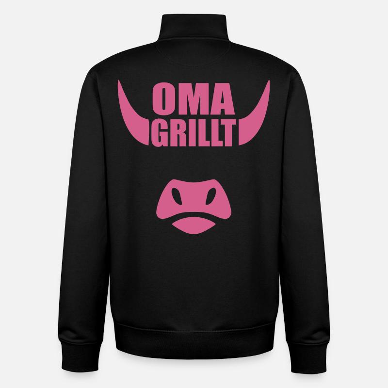 Grand-mère grille un barbecue - Sweat zippé unisexe en coton bio Stanley/Stella - noir