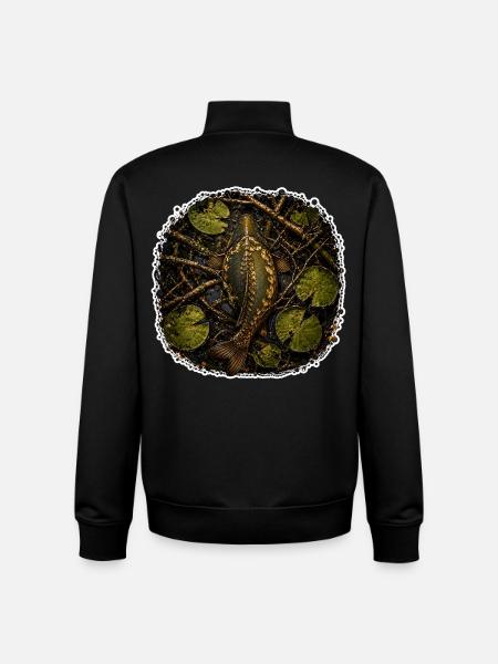 Hidden Carp Carp Fishing Design - Unisex Organic Zip Sweatshirt by Stanley/Stella - black