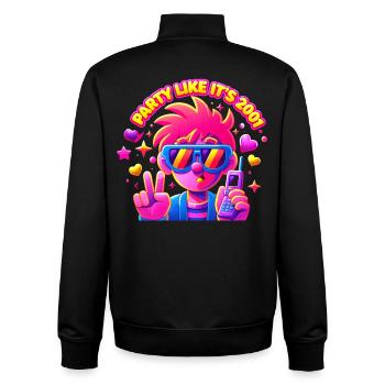 Neon Party Punk Pixel 2001 - Unisex Organic Zip Sweatshirt by Stanley/Stella - black - Back - AI Model Male 185 light (185cm)