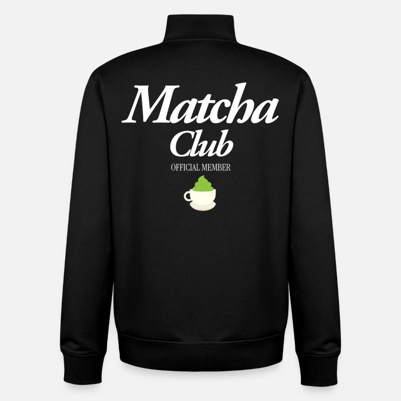Matcha Club - Sweat zippé unisexe en coton bio Stanley/Stella - noir